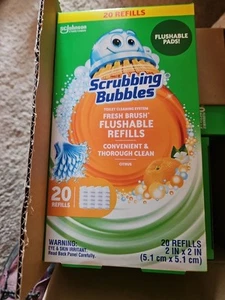 Scrubbing Bubbles Toilet Cleaning Fresh Brush Flushable Refills 20 Count - Picture 1 of 2