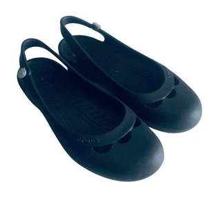 Crocs 'Jayna' Slingback Comfort Clog Damen 9 flach schwarz rose Jibbitz Slipper - Bild 1 von 9