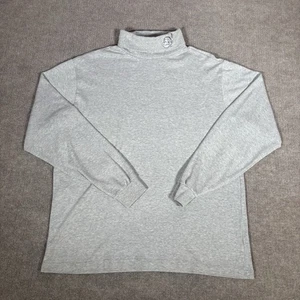 Vintage Cleveland Indians Shirt Mens L Grey Turtleneck Embroidered Made In USA - Picture 1 of 8