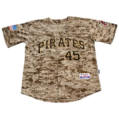 Majestic Pittsburgh Pirates Gerrit Cole Army Desert Digi Camo Jersey Size 44 - Image 1 of 4