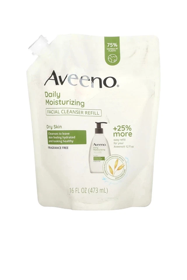 Aveeno Hidratante Diario, Repuesto Limpiador Facial, Sin Fragancia, 16 fl oz. Foto 1 de 1