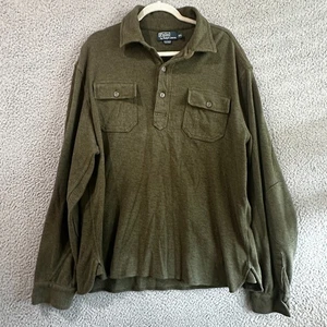 Camisa RLX Ralph Lauren Verde Ejército Henley Suave Manga Larga Para Hombres XXL - Imagen 1 de 12
