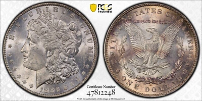 1886 P $1 MORGAN SILVER DOLLAR PCGS MS63 Protected by Gold Shield & TrueView - Image 1 of 3