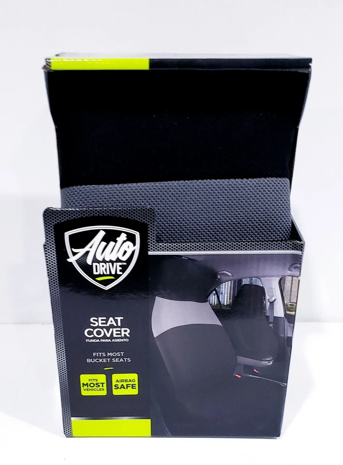 Cubierta de asiento de coche AutoDrive se adapta a la mayoría de los vehículos negro y gris  Foto 1 de 3