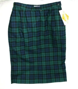 PENDLETON Plaid Virgin Wool Long Pencil Skirt Blue Lined Country Women's Sz 10 - Picture 1 of 12