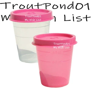 TUPPERWARE Midgets Mini Bowls 2 oz Set Condiment Cups Rose Pink N Sheer New - Picture 1 of 4
