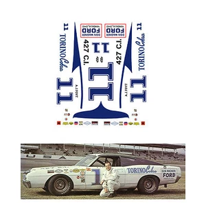 #11 AJ Foyt 1969 Torino 1/64 scale decal fits AFX Tyco Lifelike Autoworld - Picture 1 of 2
