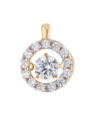 Il Ciondolo Sterling 925 Con Zircone 10,5Mm Senza Catena Gioiello Placcato 585 - Immagine 1 di 4