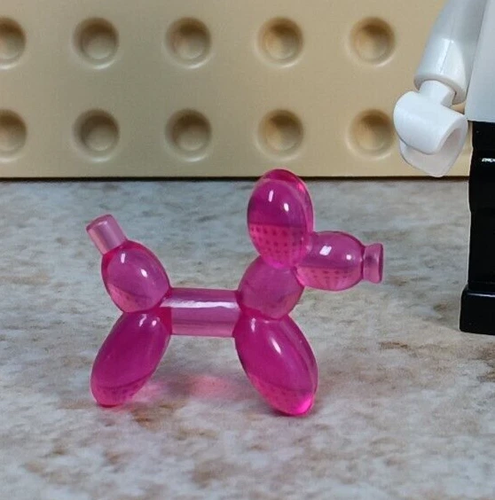 LEGO Balloon Dog Statue Dark PINK Clear Carnival Birthday Clown Fun Animal Gift - Image 1 of 1