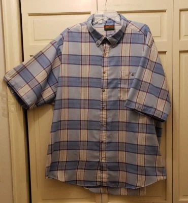 *Mens 4XL Big, Blue Plaid, Short Sleeve Shirt - Image 1 of 4