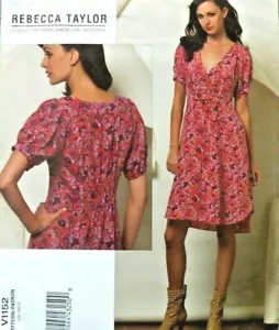 OOP Vogue Rebecca Taylor Dress, Loose-fit Tunic Dress Sewing Pattern V1152 Uncut - Picture 1 of 4