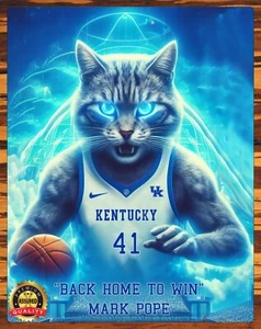 Kentucky Wildcats - De vuelta a casa para ganar - Firmado por artista - Letrero de metal 11 x 14 - Imagen 1 de 4