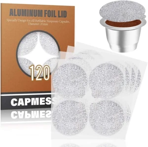 Espresso Foils Coffee Pod Seal Lids Reusable Nespresso Capsules Refillable 120Pc - Picture 1 of 12