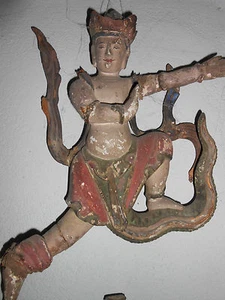 Coppia di sculture in legno tailandesi del XVIII secolo - Foto 1 di 5