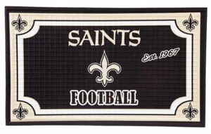 Team Sports America NFL New Orleans Saints Embossed Outdoor-Safe Mat - 30" W x 1 - Picture 1 of 2