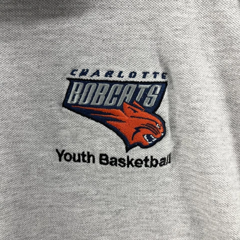 Vintage Charlotte Bobcats Shirt Mens XL Gray Polo Youth Basketball Coach NBA Cover