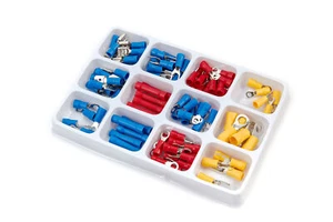 Kabelschuh Sortiment 100tlg. 2-6mm Ringkabelschuhe Gabelkabelschuhe Verbinder - Bild 1 von 3