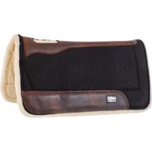 New! 31" x 33" Cashel Black PERFORMANCE FELT SADDLE PAD w/ Natural wool Horse - Picture 1 of 1