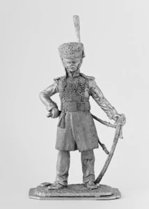 Officer 1st Horse Regiment St. Petersburg militia, 1812-14. Tin toy soldier 54mm - Picture 1 of 6