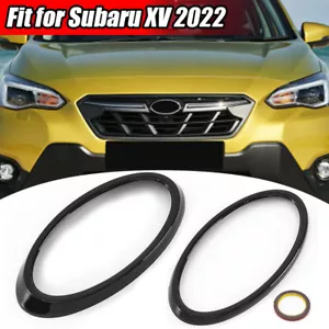 2x Cubiertas de anillo emblema logotipo trasero delantero brillante negro para Subaru XV 2022 - Imagen 1 de 9