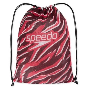 Speedo Mesh Swim Bag - Printed Siren Red/Black, Swimming Bag, Mesh Sports Bag, G - Picture 1 of 2