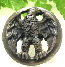 NICE VINTAGE / ANTIQUE PEWTER EAGLE BIRD BUTTON OPEN WORK DESIGN D73
