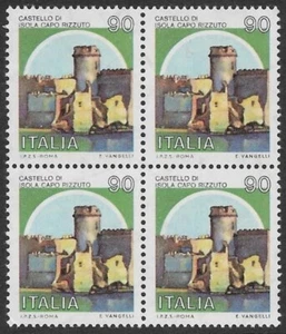 ITALIAN REPUBLIC 1980/92 - "SERIE CASTELLI" QUARTINA 90 LIRE MNH** - Picture 1 of 1