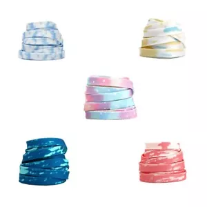 5 Pairs Tie Dye Shoelaces Colorful Shoe Laces for Sneakers Boots Roller Skates - Picture 1 of 6