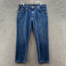 Aviator Jeans Mens 36X28 Blue Medium Wash Fly Light Tapered Stretch USA Denim