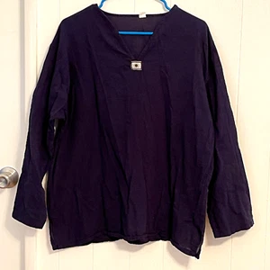 100% Baumwolle dunkelblau Oberteil Strandkleid Größe XXL - Bild 1 von 7