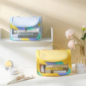 Travel Toiletries Storage Bag Large Capacity Transparent Cosmetic Makeup Bag - Picture 1 of 26