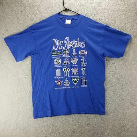 Vintage 1993 Los Angeles Ram Team NFL Chalk Line T-Shirt Size XL Single stitch Cover