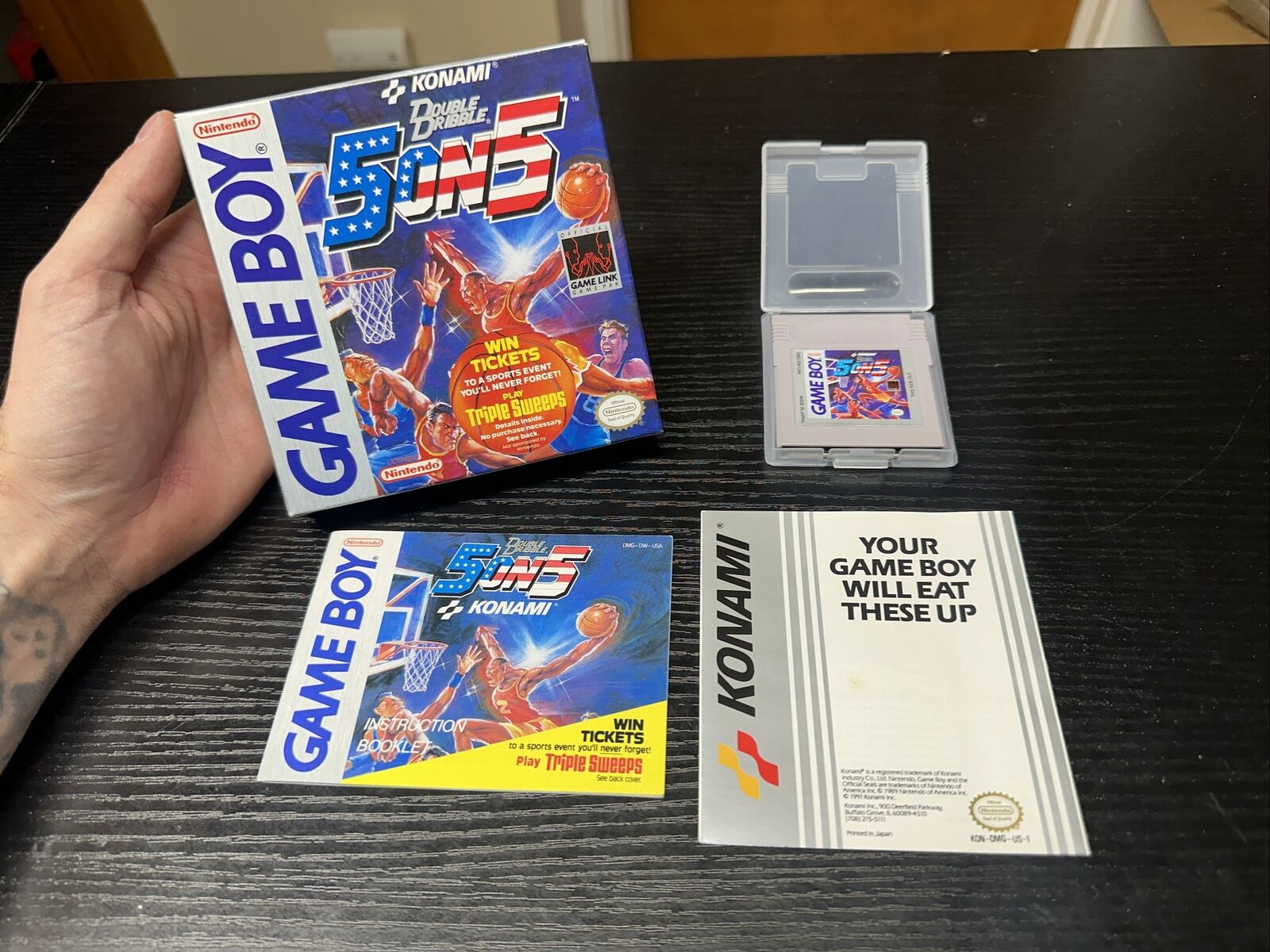 Double Dribble 5 On 5 Nintendo Game Boy With Box And Manual