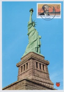 2147  22c  FREDERIC BARTHOLDI -  Apple Prints maxicard - Picture 1 of 1