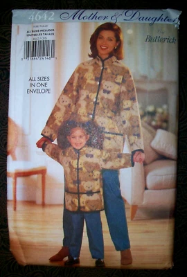 Vintage 90s Butterick Sewing Pattern 4642 Mother Daughter Fleece Denim Jackets - Image 1 of 2