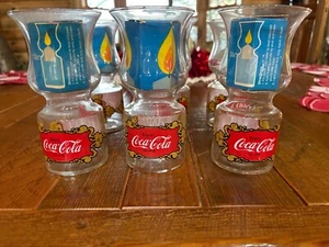 COKE GLASSES WITH CANDLES - Picture 1 of 3