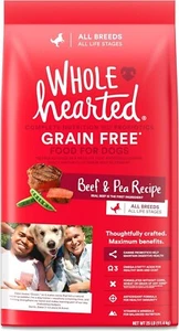 WholeHearted Grain Free All Life Stages Beef & Pea Formula Dry Dog Food, 25 lbs. - Picture 1 of 7