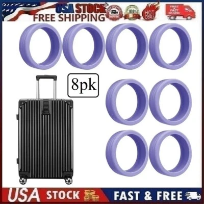 8 Pcs Silicone Luggage Wheel Covers for Suitcase Wheel Covers Protectors Purple - Image 1 of 4