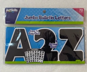 Art Skills Black Jumbo Bulletin Letters 70 Piece  5706-1117-PKG Easy Pop-out NEW - Bild 1 von 3