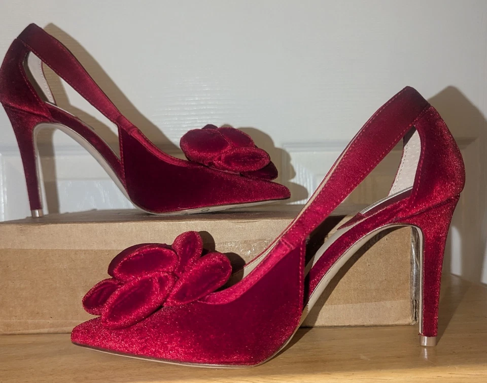 Antonio Melani Women's Ester Velvet Flower Heel Pumps Red Size 7M - Image 1 of 4