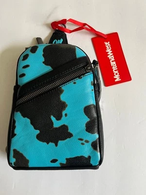 Montana West Blue Cow Print Mini Backpack Crossbody Bag NEW NWT - Image 1 of 3