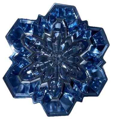 Christmas/Holiday Cookies/Candy/Snacks 8”L x8”W Metallic Blue Snowflake Tray-NEW - Image 1 of 4