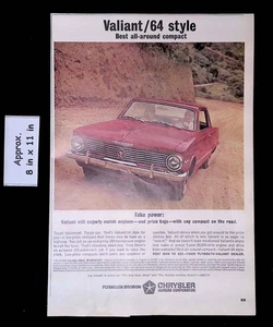1963 CHRYSLER Valiant/64 Style Best All-Around Compact Tough Car Print Ad 49921 - Picture 1 of 1
