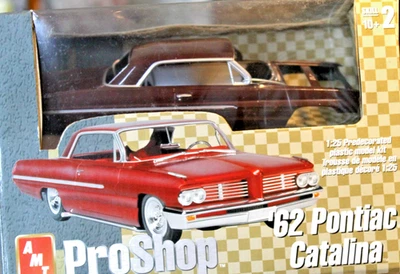 AMT 1962 Pro Shop Pontiac Catalina Dark Red Plastic Model Kit Brand New - Image 1 of 4