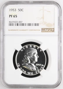 1953 PP Franklin Half Dollar NGC PF-65 -007 - Bild 1 von 2