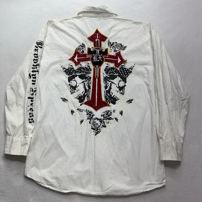Vintage Brooklyn Express Shirt Grunge Cyber  XL White Long Sleeve Button Up - Image 1 of 4