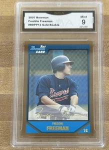 2007 Bowman RC Draft Picks Gold BDPP12 Freddie Freeman GMA 9 MINT - Picture 1 of 2