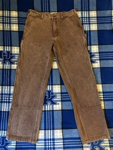 Carhartt B136 DKB Tan Brown Double knee Carpenter 32x30 Workwear Pants - Picture 1 of 7