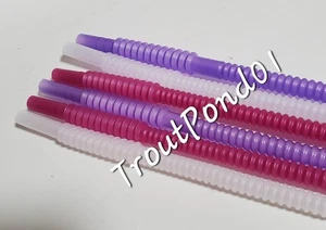 Vtg TUPPERWARE 12 In Flexible Resuable Whistle Straws Set 6 Pink Purple White - Picture 1 of 3