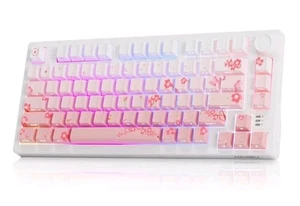 EK75PRO Sakura Rosa Tastiera da Gioco Meccanica Wireless,75% Hot Swap Cremosa  - Foto 1 di 9